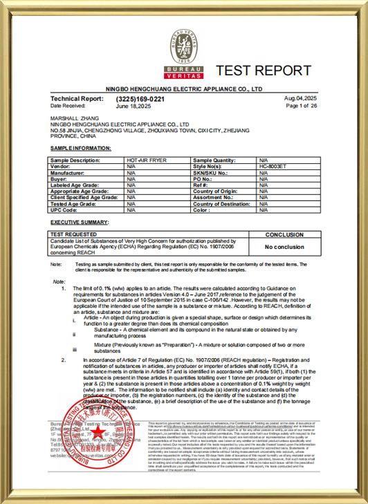 Ningbo Hengchuang Electric Appliance Co., Ltd.