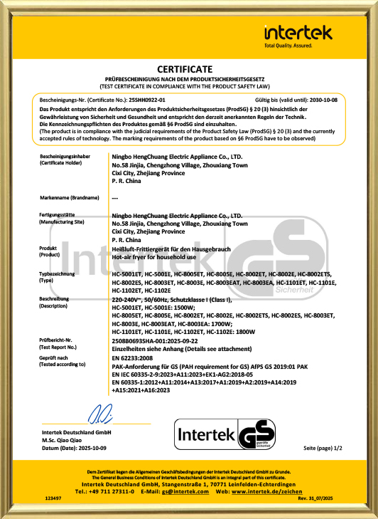 Ningbo Hengchuang Electric Appliance Co., Ltd.
